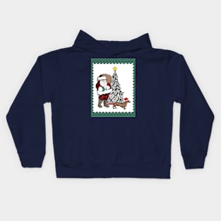 Santa and His Dachshund Kids Hoodie